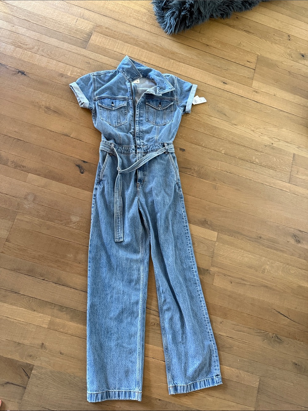 Abercrombie Light Blue Denim Jumpsuit - Casual Women's Jeans Romper